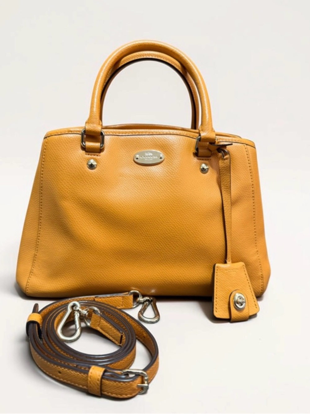 Coach Crossgrain Leather Satchel Caryall top handdle Crossbody Bag